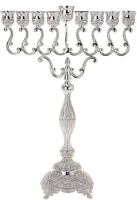 heavy stainless steel mennorah in box see photo|Silver Plated Chanukah Menorah .